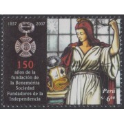 Perú 1706 2007 150 Años Benemérita Sociedad Fundadores de la Independencia MNH