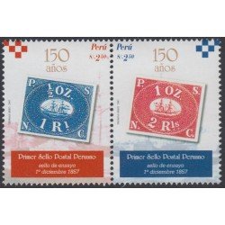 Perú 1708/09 2007 150 Años Primer Sello Postal Peruano MNH Perú 1708/09 2007 150 Años Primer Sello Postal Peruano MNH