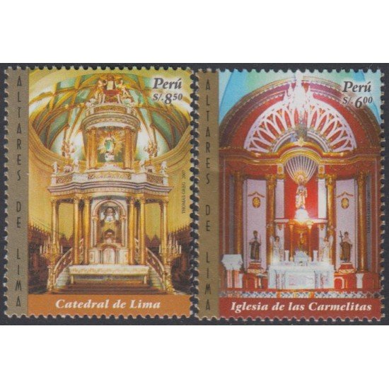 Perú 1710/11 2007 Catedral de Lima Iglesia delas Carmelitas MNH Perú 1710/11 2007 Catedral de Lima Iglesia delas Carmelitas MNH