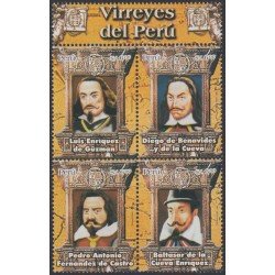 Perú 1727/30 2008 Virreyes del Perú MNH Perú 1727/30 2008 Virreyes del Perú MNH