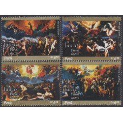 Perú 1744/47 2008 Arte Religioso El juicio final SXVII MNH Perú 1744/47 2008 Arte Religioso El juicio final SXVII MNH