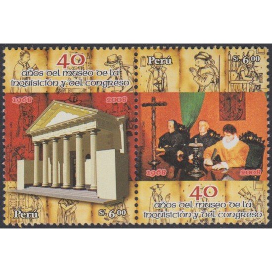 Perú 1763/64 2008 40 Aniversario del museo de la inquisición y el congreso MNH