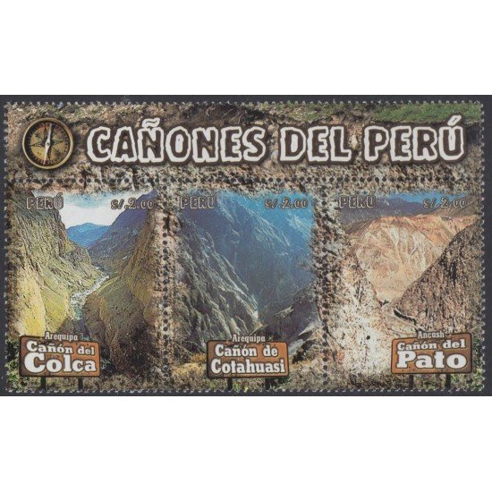 Perú 1784/86 2009 Cañones Colca Cotahuasi Pato MNH Perú 1784/86 2009 Cañones Colca Cotahuasi Pato MNH