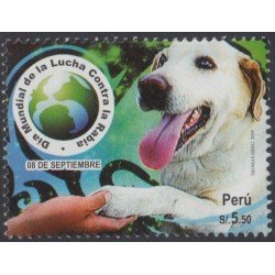 Perú 1800 2009 Día mundial de la lucha contra la rabia perro dog fauna MNH Perú 1800 2009 Día mundial de la lucha contra la rabia perro dog fauna MNH