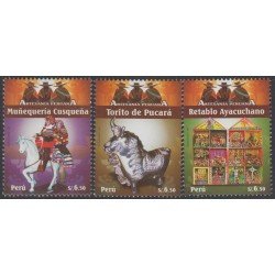 Perú 1807/09 2009 Artesanía Peruana Torito de Pucará MNH Perú 1807/09 2009 Artesanía Peruana Torito de Pucará MNH