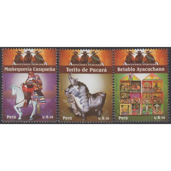 Perú 1807/09 2009 Artesanía Peruana Torito de Pucará MNH Perú 1807/09 2009 Artesanía Peruana Torito de Pucará MNH