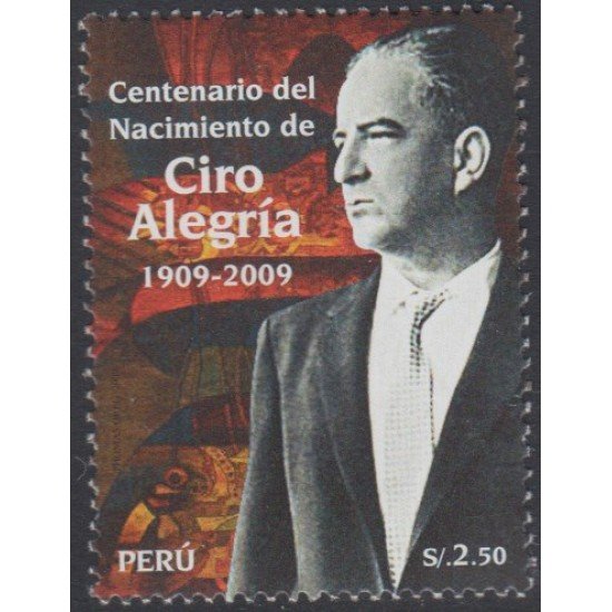 Perú 1823 2009 Centenario del nacimiento de Ciro Alegría MNH Perú 1823 2009 Centenario del nacimiento de Ciro Alegría MNH