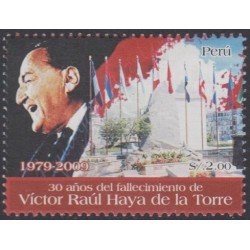Perú 1828 2009 30 años del fallecimiento de Victor Raúl Haya de la Torre MNH Perú 1828 2009 30 años del fallecimiento de Victor Raúl Haya de la Torre MNH