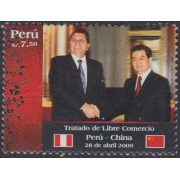 Perú 1837 2009 Tratado de libre comercio China - Perú Hu Jintao  MNH