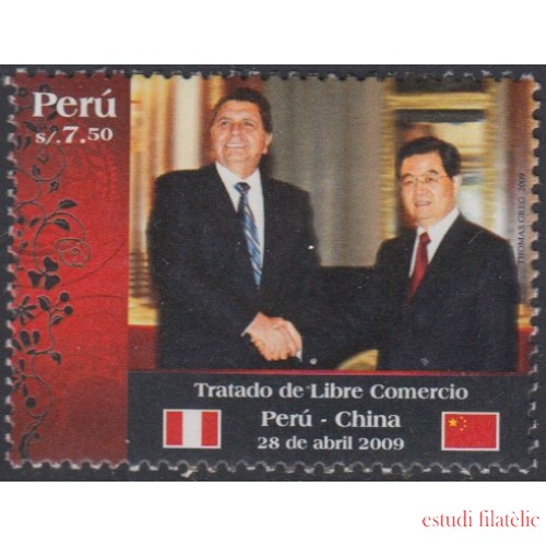 Perú 1837 2009 Tratado de libre comercio China - Perú Hu Jintao  MNH