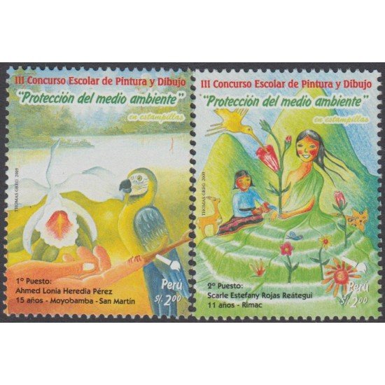 Perú 1843/44 2009 Protección del medio ambiente fauna flora bird MNH Perú 1843/44 2009 Protección del medio ambiente fauna flora bird MNH