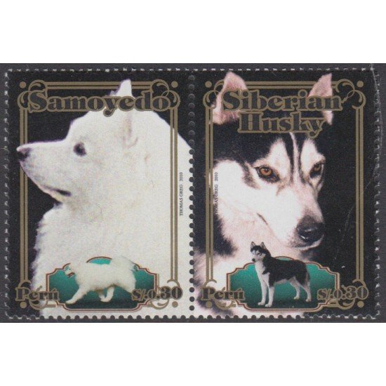 Perú 1853/54 2010 Fauna perros dogs Campeones del mundo MNH Perú 1853/54 2010 Fauna perros dogs Campeones del mundo MNH