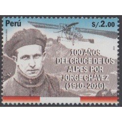 Perú 1863 2010 100 años del cruce de Los Alpes por Jorge Chávez MNH Perú 1863 2010 100 años del cruce de Los Alpes por Jorge Chávez MNH