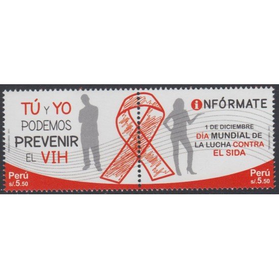 Perú 1897/98 2011  1 de Diciembre Día Mundial de la lucha contra el Sida VIH  MNH