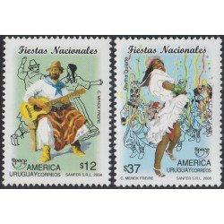 Upaep Uruguay 2377/78 2008 Fiestas Nacionales MNH Upaep Uruguay 2377/78 2008 Fiestas Nacionales MNH