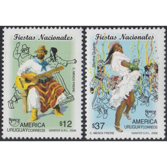 Upaep Uruguay 2377/78 2008 Fiestas Nacionales MNH