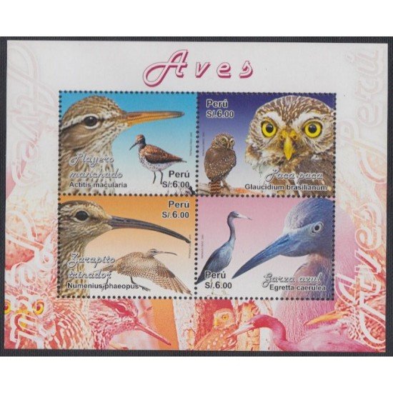 Perú 1839/42 2009 Aves Pájaros Birds fauna MNH Perú 1839/42 2009 Aves Pájaros Birds fauna MNH