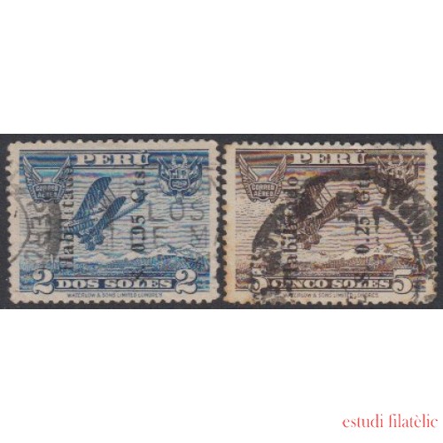 Perú A-14/15 1936 Timbres de 1934 con el nuevo valor de sobrecarga Usado