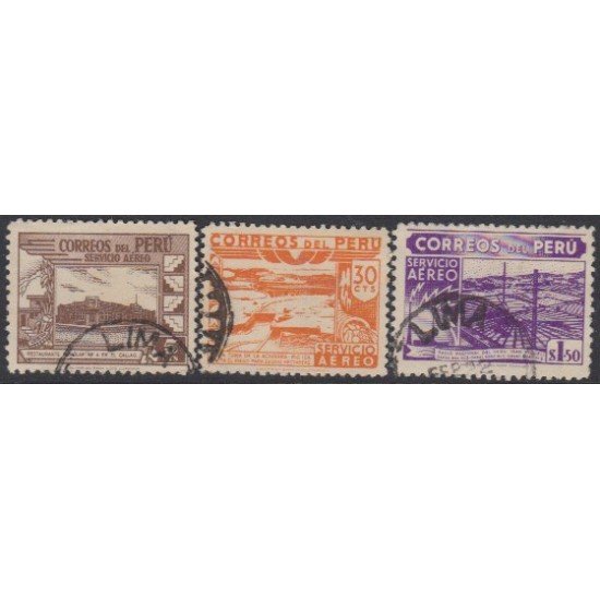 Perú A- 66/68 Perú A-66/68 1945/47 Tipos de 1938 Firma Columbian Bank Note Company Usado