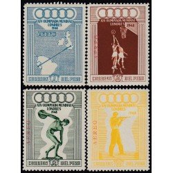 Perú A- 71/74 1948 XIV Olimpiada Mundial Londres MH Perú A- 71/74 1948 XIV Olimpiada Mundial Londres MH