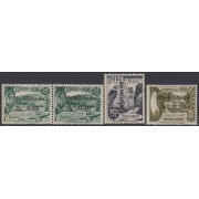 Perú A- 83/86 1949 Timbres de 1938 Centro geográfico carretera ferrocarril MNH