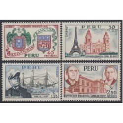 Perú A- 121/24 1957 Exposición Francesa en Lima MNH Perú A- 121/24 1957 Exposición Francesa en Lima MNH