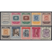 Perú A- 125/34 1957 Centenario de timbre peruano Diversos temas MH