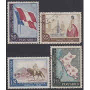 Perú A- 138/41 1958 Exposición peruana de París Caballo Bandera Usado