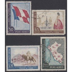 Perú A- 138/41 1958 Exposición peruana de París Caballo Bandera Usado Perú A- 138/41 1958 Exposición peruana de París Caballo Bandera Usado