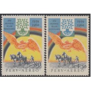 Perú A- 157/58 1960 Año mundial de los refugiados Caballos MNH