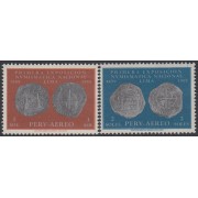 Perú A- 160/61 1961 300 Años de la 1ra exposición numismática Monedas MNH