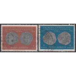 Perú A- 160/61 1961 300 Años de la 1ra exposición numismática Monedas Usado Perú A- 160/61 1961 300 Años de la 1ra exposición numismática Monedas Usado