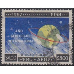 Perú A- 162 1961 Año Geofísico Internacional La tierra y su ecuador Usado Perú A- 162 1961 Año Geofísico Internacional La tierra y su ecuador Usado