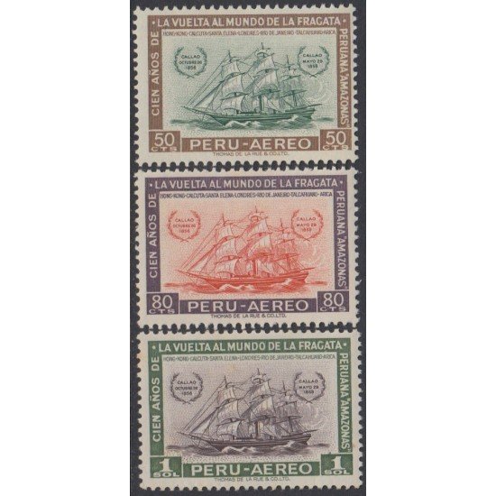 Perú A- 163/65 1961 100 Años de la vuelta al mundo de la Fragata Amazons MNH Perú A- 163/65 1961 100 Años de la vuelta al mundo de la Fragata Amazons MNH