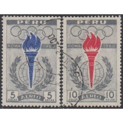 Perú A- 166/67 1961 Juegos olímpicos de Roma Antorcha Usado Perú A- 166/67 1961 Juegos olímpicos de Roma Antorcha Usado