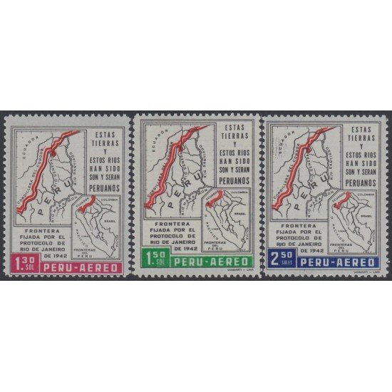 Perú A- 169/71 1962 Fronteras Cordillera del Condor MH Perú A- 169/71 1962 Fronteras Cordillera del Condor MH