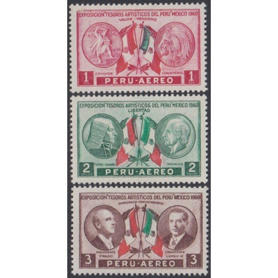 Perú A- 172/74 1962 Exposición Tesoros artístícos del Perú MNH Perú A- 172/74 1962 Exposición Tesoros artístícos del Perú MNH