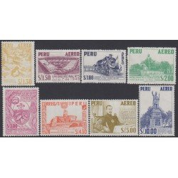 Perú A- 176/83 1962 Tipos de 1953 Monumento Locomotora Garcilaso Inca de la Vega MNH Perú A- 176/83 1962 Tipos de 1953 Monumento Locomotora Garcilaso Inca de la Vega MNH