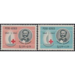 Perú A- 190/91 1963 Centenario de la Cruz Roja Internacional MNH Perú A- 190/91 1963 Centenario de la Cruz Roja Internacional MNH
