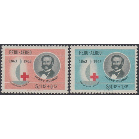 Perú A- 190/91 1963 Centenario de la Cruz Roja Internacional MH Perú A- 190/91 1963 Centenario de la Cruz Roja Internacional MH