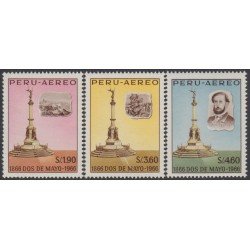 Perú A- 201/03 1966 Monumento conmemorativo Diversos temas de medallón MNH Perú A- 201/03 1966 Monumento conmemorativo Diversos temas de medallón MNH