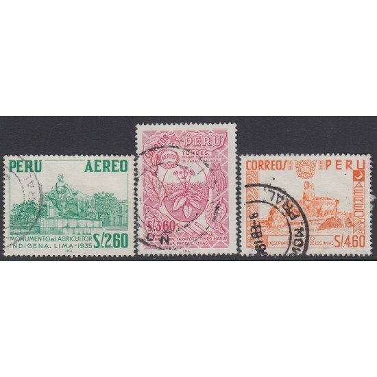 Perú A- 210/12 1967 Tipos de 1953 Monumentos Observatorio Usado Perú A- 210/12 1967 Tipos de 1953 Monumentos Observatorio Usado