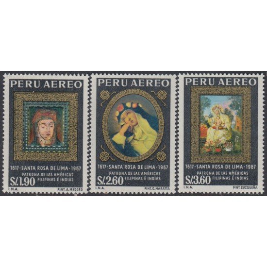 Perú A- 214/16 1967 Santa Rosa de Lima Patrona delas Américas MNH Perú A- 214/16 1967 Santa Rosa de Lima Patrona delas Américas MNH