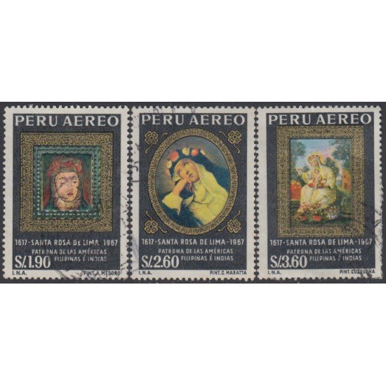 Perú A- 214/16 1967 Santa Rosa de Lima Patrona delas Américas Usado Perú A- 214/16 1967 Santa Rosa de Lima Patrona delas Américas Usado