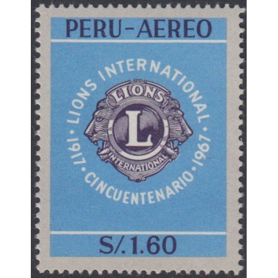 Perú A- 218 1967 Cincuentenario de de Lions International MNH Perú A- 218 1967 Cincuentenario de de Lions International MNH