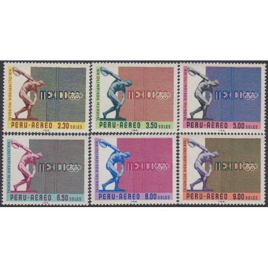 Perú A- 227/32 1969 XIX Juegos olímpicos México MH Perú A- 227/32 1969 XIX Juegos olímpicos México MH