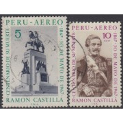 Perú A- 238/39 1969 Ramón Castilla Centenario de su muerte Usado