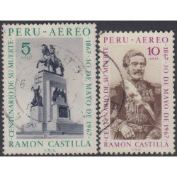 Perú A- 238/39 1969 Ramón Castilla Centenario de su muerte Usado Perú A- 238/39 1969 Ramón Castilla Centenario de su muerte Usado