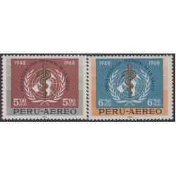 Perú A- 245/46 1969 Organización Mundial de la Salud MNH Perú A- 245/46 1969 Organización Mundial de la Salud MNH
