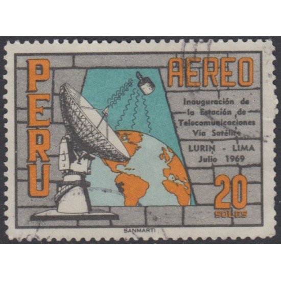 Perú A- 249 1969 Inauguración de la estación de telecomunicaciones Usado